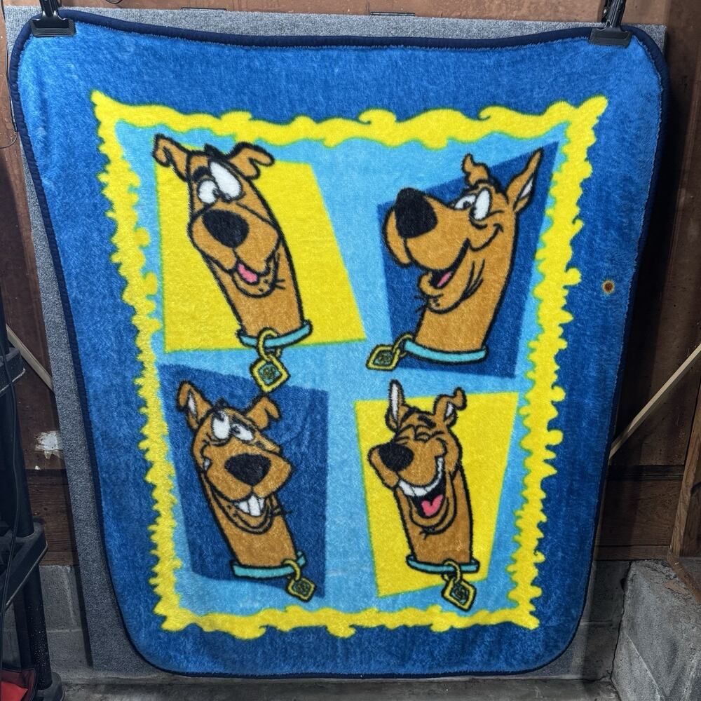 Vintage 2000s Scooby-Doo Plush Fleece Throw Blanket Cartoon Network 50”x60” HTF - Picture 6 of 11